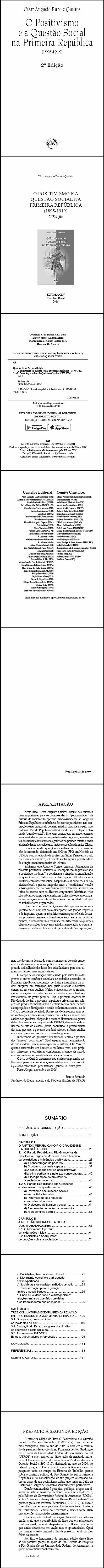 O POSITIVISMO E A QUESTÃO SOCIAL NA PRIMEIRA REPÚBLICA – 1895/1919